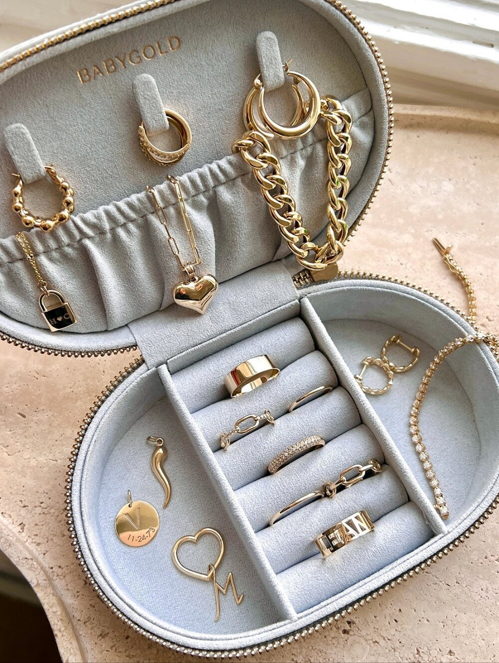 Baby Gold Jewelry Travel Case